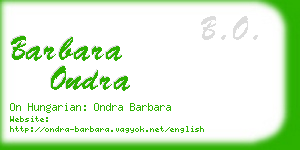 barbara ondra business card